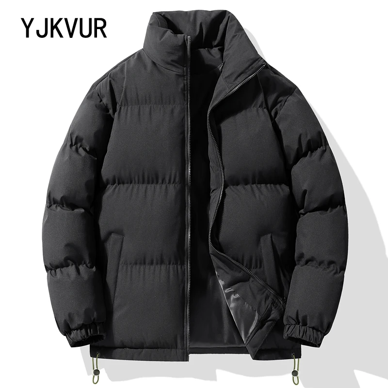 YJKVUR 2024 Winter New Men's Jacket Warm Cotton Clothing Outdoor Camping Water Repellent Fashion Casual Coat Plus Size Parkas