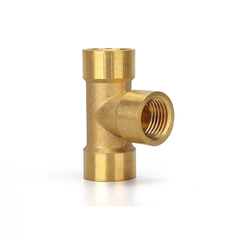 Tee Type Brass Pipe Fitting Adapter Coupler Connector For Water Fuel Gas 1/8