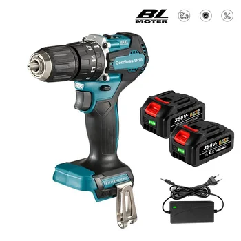 Rechargeable Cordless Electric Drill 10mm Brushless Electric Impact Screwdriver Home DIY Power Tools For Makita 18V Battery