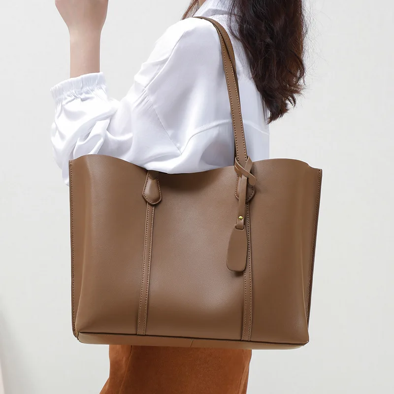 

SEMALAYA Bag women's bag 2024 new fashion leather large capacity hand bill shoulder tote bag niche commuter bag gift