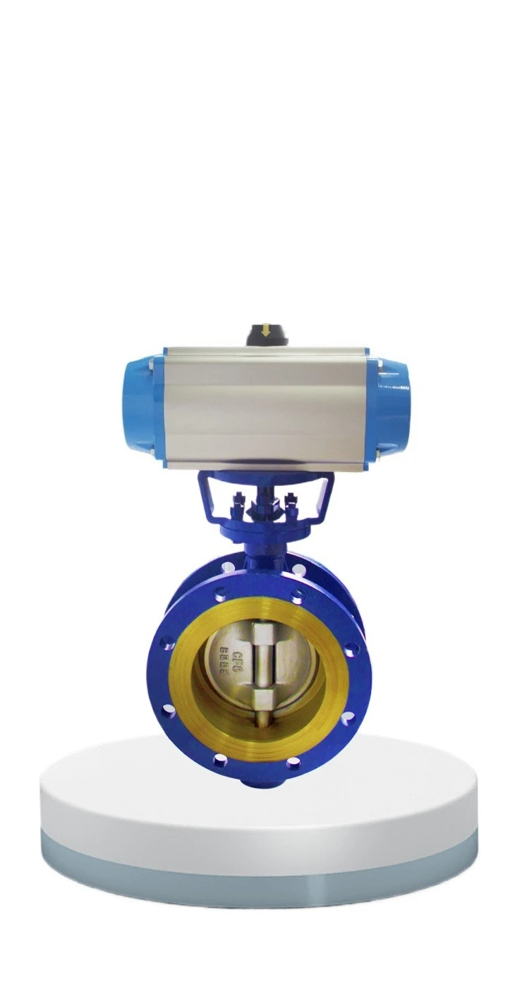 Pneumatic hard seal flange butterfly valve, stainless steel triple eccentric steam flange butterfly valve