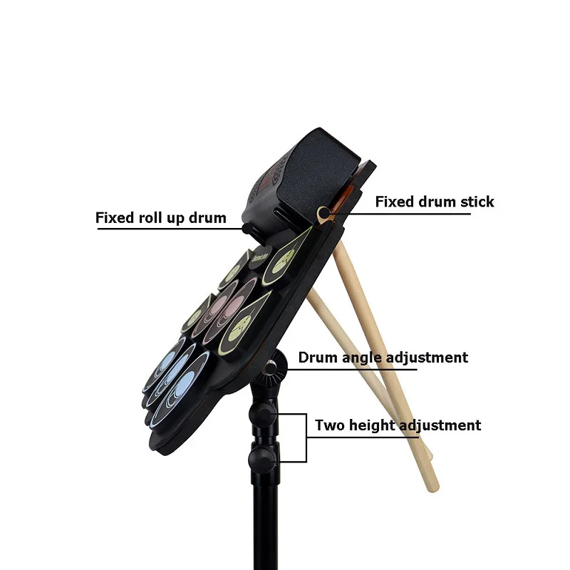 Out of Stock Portable Full Size Drum Set With Silicone Drum Pad Premium Brass Cymbals Complete Professional Percussion Kit