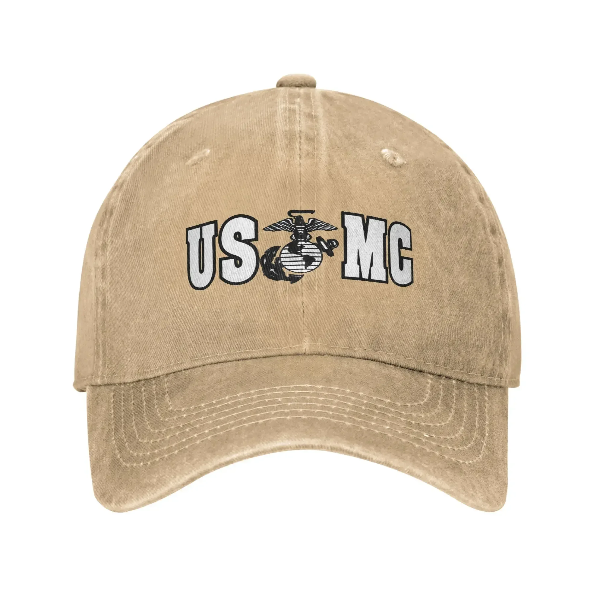 2026 Military US Marine Corps USMC Unisex Baseball Cap Veteran Distressed Cotton Caps Hat Vintage Outdoor Running Adjustable Sun