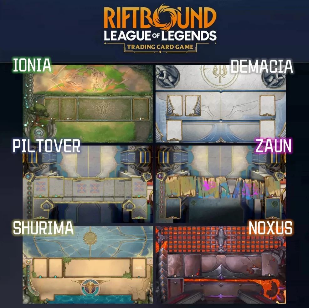 600*350*2mm Anime Game Riftbound TCG Game Accessory DIY Battle Card Playmat City Style Ionia Demacia Hobby Collection Gift Toys