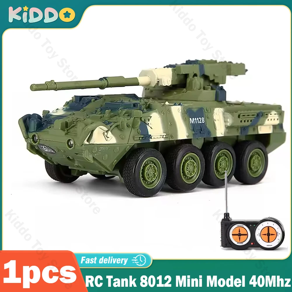 RC Tank 8012 Mini Model 40Mhz Military Toy Vehicle Rotatable Wireless Charging Eletric Tanks Simulation Gifts Toys for children