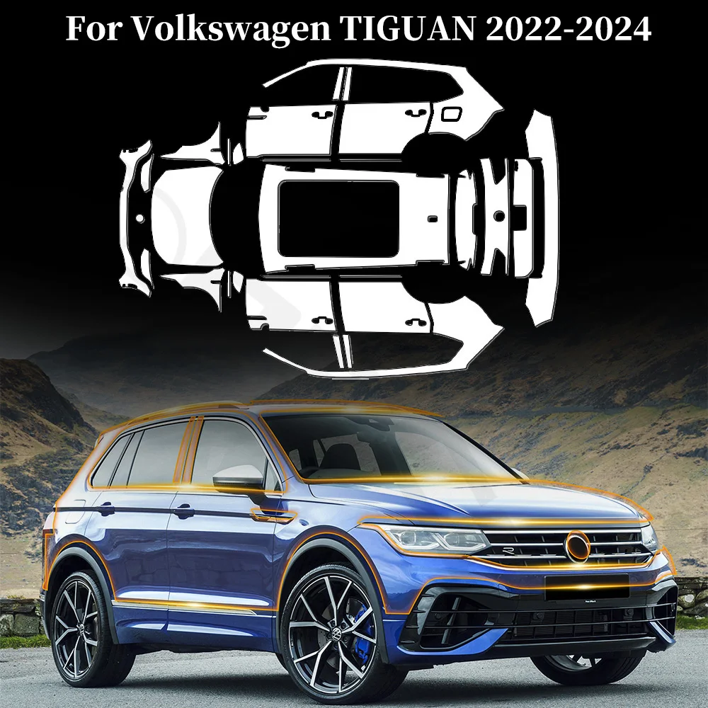 

For Volkswagen TIGUAN 2022-2024 TPU Paint Protection Film Pre-cut PPF Car Body Clear Bra Anti-scratch Resistant Car Accessories