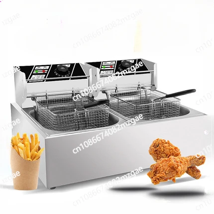 

Fryer Commercial Stall Single Cylinder Fryer Coal-fired Gas Fryer Chicken Chops French Fries Double Cylinder Electric