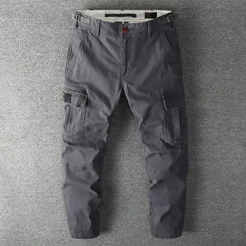 

Overalls Men Trendy Casual Dirt Resistant Wear Resistant Trousers With Multi Pockets Large Size Loose Work Pants Cotton