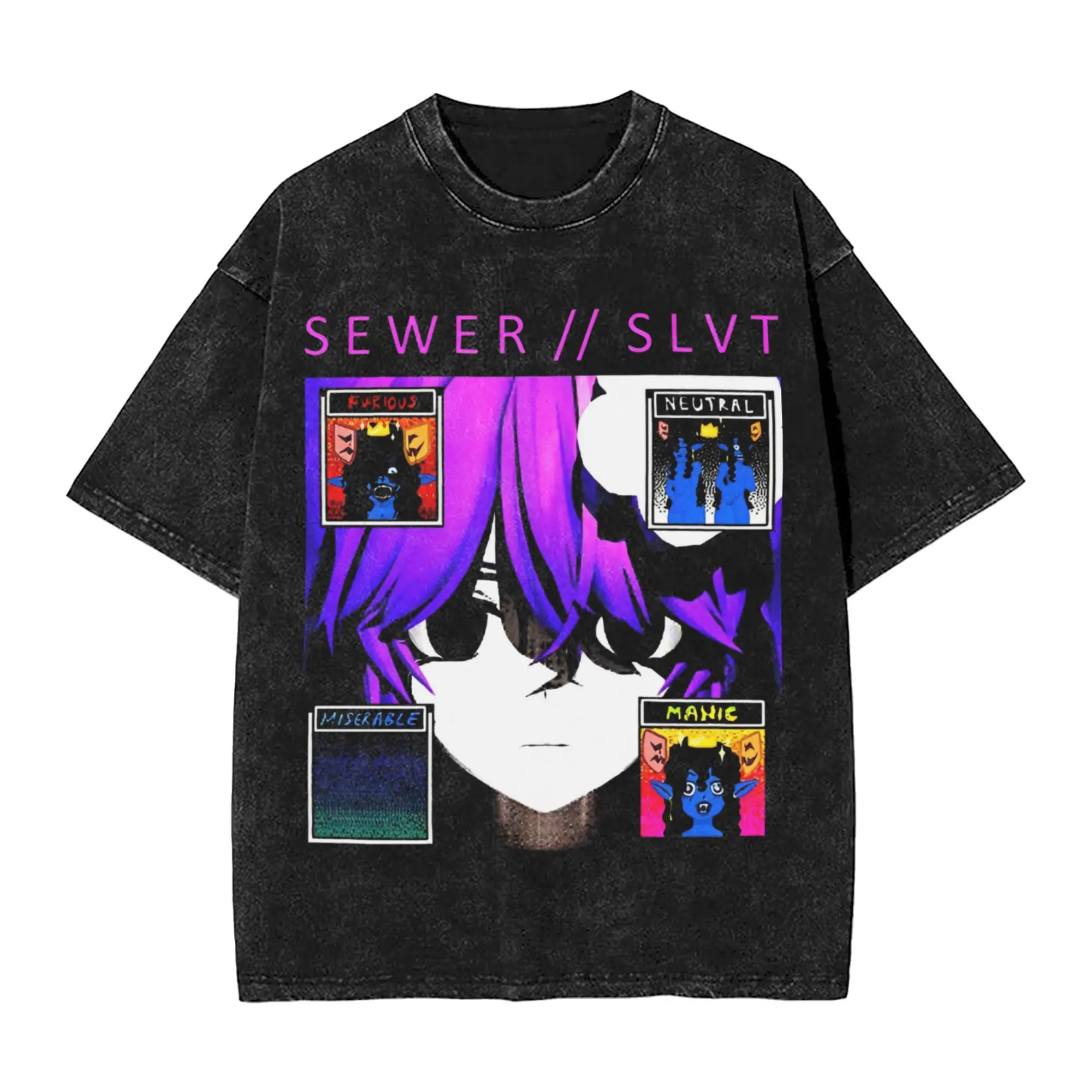 

Harajuku Washed Shirts missing someone Sewerslvt Draining love story Outfit T Shirt Oversize Streetwear Cotton Summer Tee Shirt