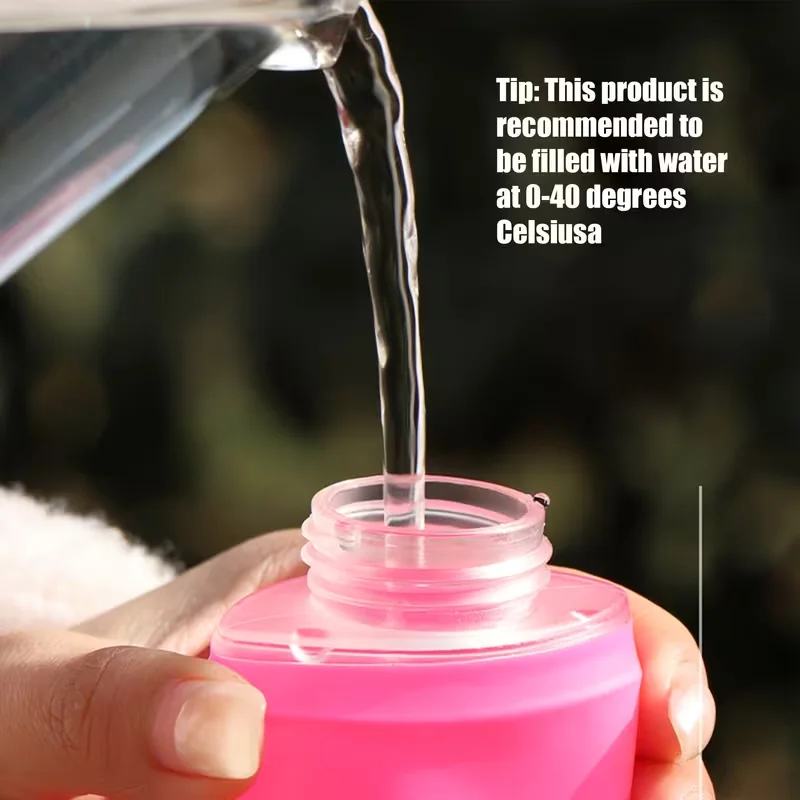 WRELS Collapsible Folding Water Bottle TPU BPA-Free Outdoor Sport Marathon Leak Proof Soft Flask Running Hydration Water Bottle view 4
