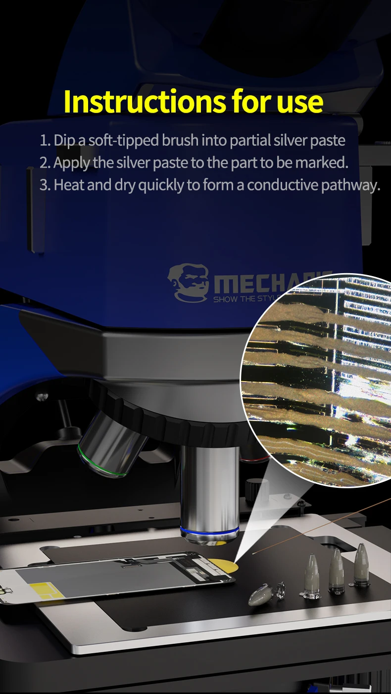 MECHANIC NEW NANO20 Nano Conductive Silver Paste for iPhone Android Phone Repair Flexible Screen Circuit Repair ITO Silver Paste