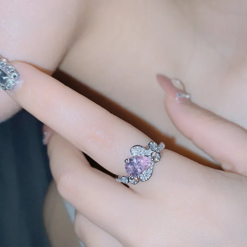 MDL Moissanite Style été nouvelle luciole nuit étincelle anneau 18k plaqué Vintage Niche nid d'abeille nid d'abeille anneau