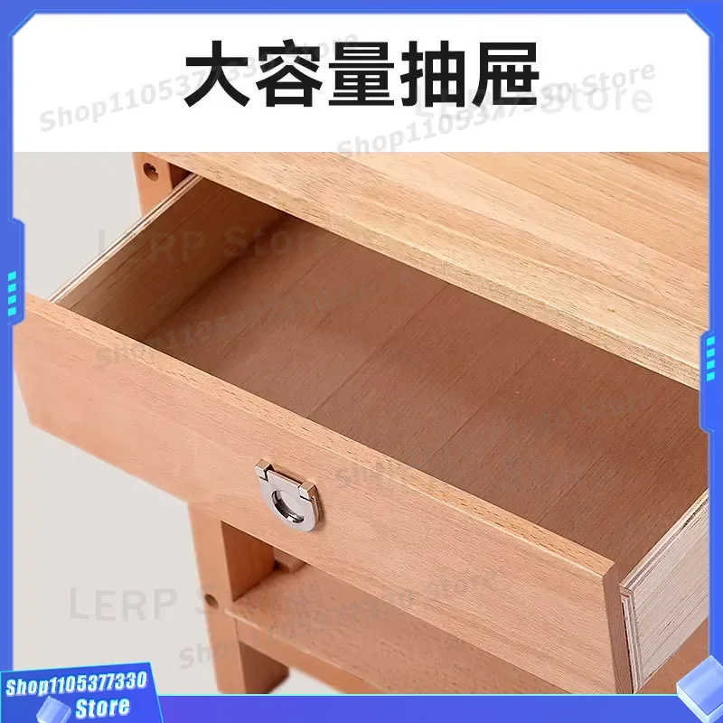 Solid Wood Sketch Easel with Integrated Stool Multi Functional Painting Stand for Studio Art Drawing Adjustable Wooden Artist