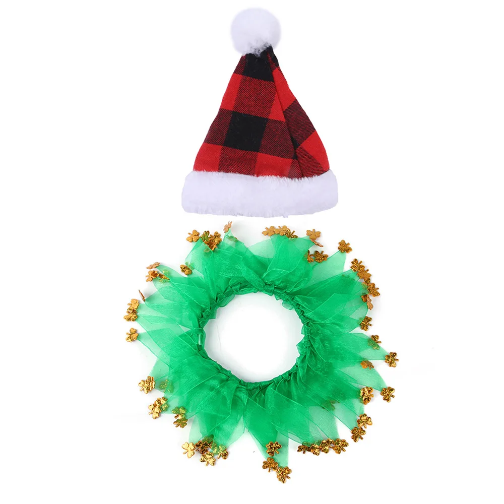 جديد مستلزمات الحيوانات الأليفة الكلب قبعة طوق مجموعة عيد الميلاد أغطية الرأس لطيف مهرجان حفلة الحيوانات الأليفة التبعي للكلاب الصغيرة والمتوسطة الساخن بيع