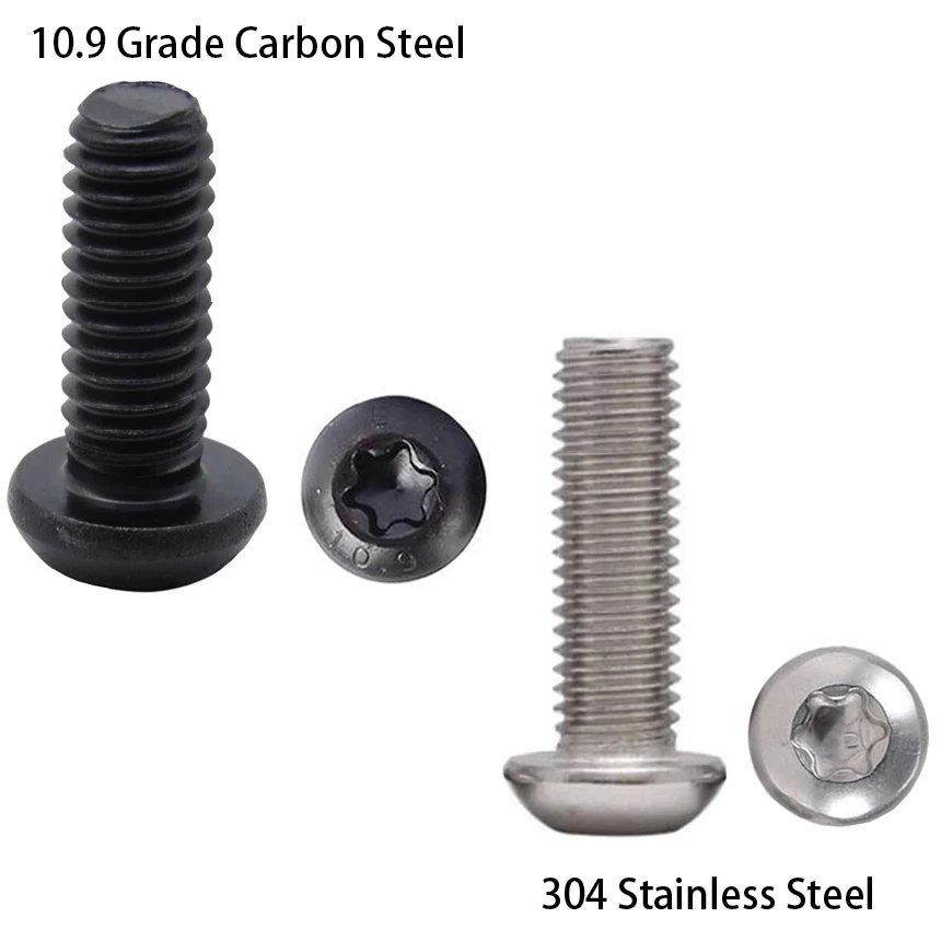 

M2 M2.5 M3 M4 M5 M6 304 Stainless Steel 10.9 Grade Black Steel Tamper Proof Six Lobe Torx Pan Round Head Screw Security Bolt