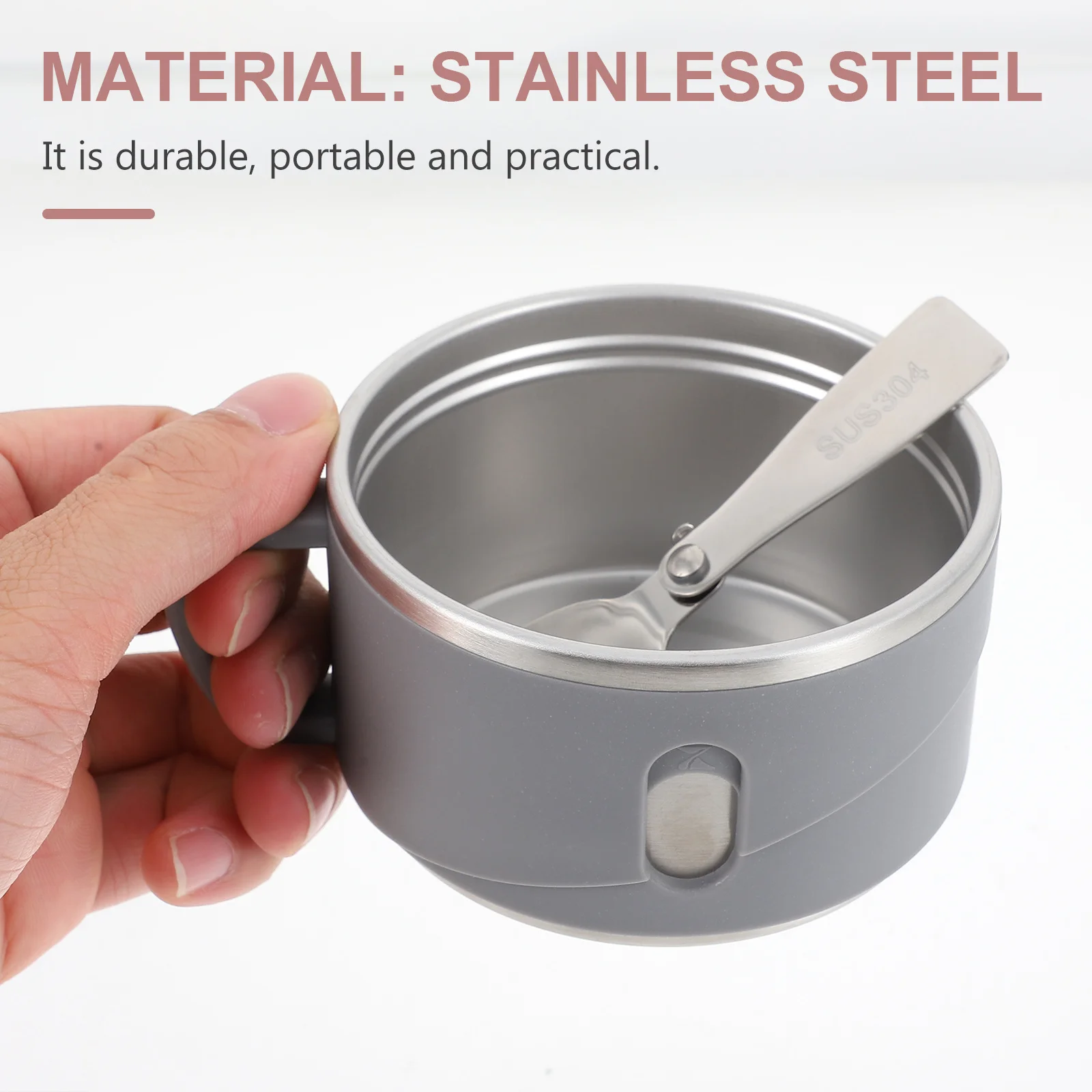 

1 Set Insulation Porridge Cup Stainless Steel Food-Grade Portable Soup Container Breakfast Travel Outdoor Use Smoldering Jar