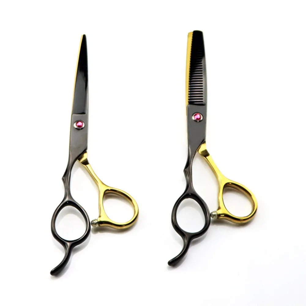 

Professional JP 440c steel 6 '' Left hand scissor Gold hair scissors haircut thinning barber cutting shears hairdresser scissors