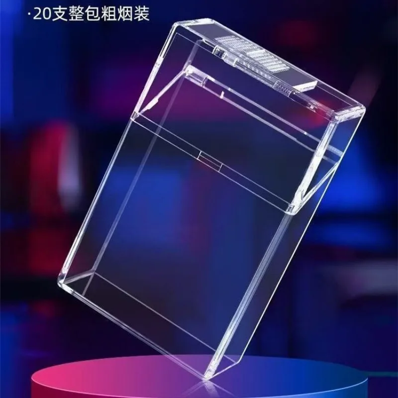 Waterproof Sealed Cigarette Pack Transparent  Portable Cigarette Box Flip Up 20 Pack Cigarette Case Anti pressure Smoking Tool