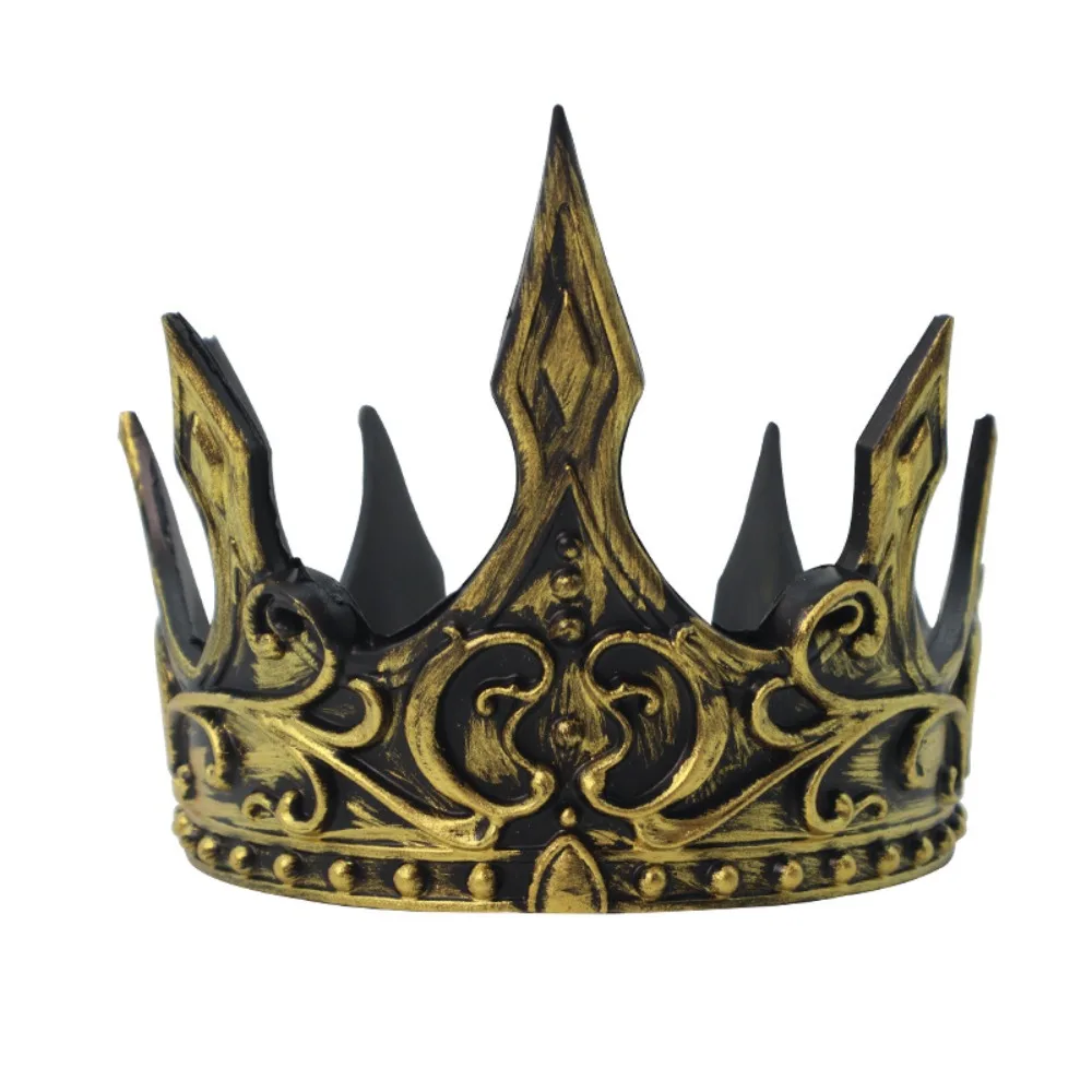 

Bar Mitzvah Crown King Crown Hair Hoop Korean Style PU Prince Crowns Hair Accessories Headband Round Tiaras Hair Ornaments