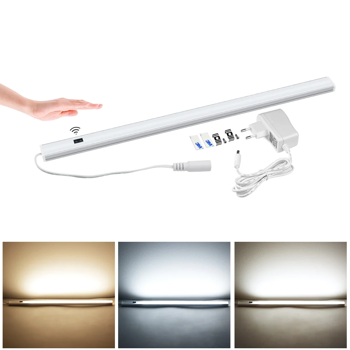 Hand Wave Control Kitchen Lights LED Bar Light Closet Wardrobe Bar LED Lamp 30/50cm Motion Sensor Hand Scan Sweep Kitchen Lights