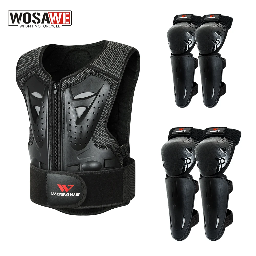 

WOSAWE Kid's Vest Armor Knee Pads Elbow Protector Children's Riding Dirt Bike Shoulder Chest Spine Protection Protective Gear