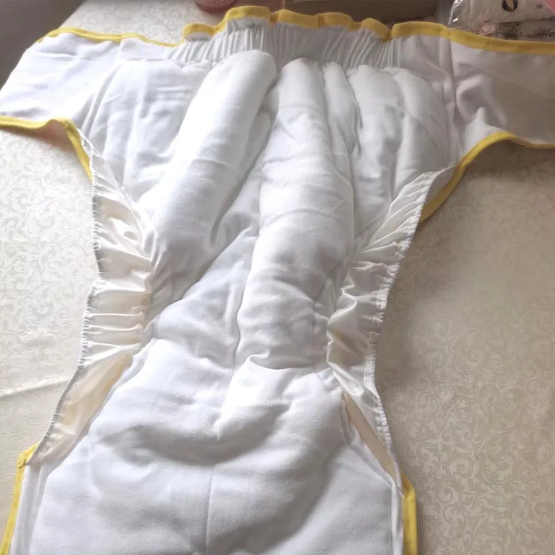 Adult Pure Cotton Cloth Diaper Pants ABDL Cartoon Pattern Thicken Absorbent Padding Nappy Briefs Washable Training Panties