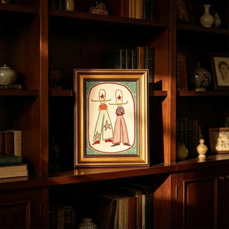 Gerahmte Leinwand-Wandkunst mit Western-Thema, Cowboy-Kunstdruck, Gemälde mit Holzrahmen für Schlafzimmer, Büro und – Detail 3
