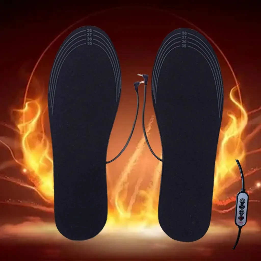 USB Electric Heated Shoe Insoles EVA Material Foot Comfort Insole Shock Absorption Warm Pads for Men Women Outdoor Work