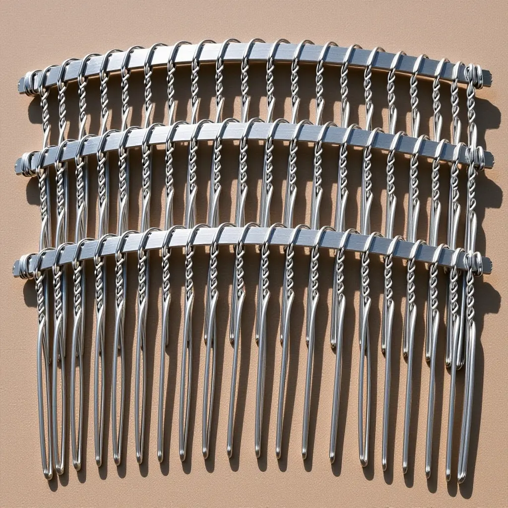 

3Pcs Silver Metal Hair Comb 20 Tooth Loop Twisted Design Bridal Wedding Veil Comb DIY Headdress Hairpiece Craft Project Supply