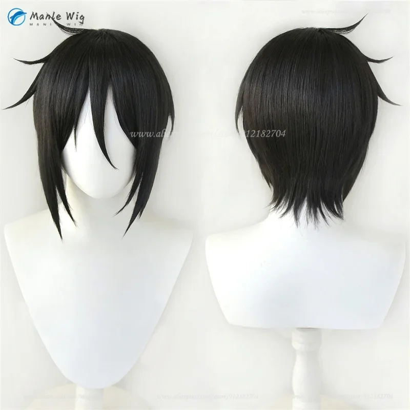 Anime Wigs Cosplay Sebastian Michaelis Cosplay Wig Black Short Wig Heat Resistant Synthetic Hair Halloween Party Wigs