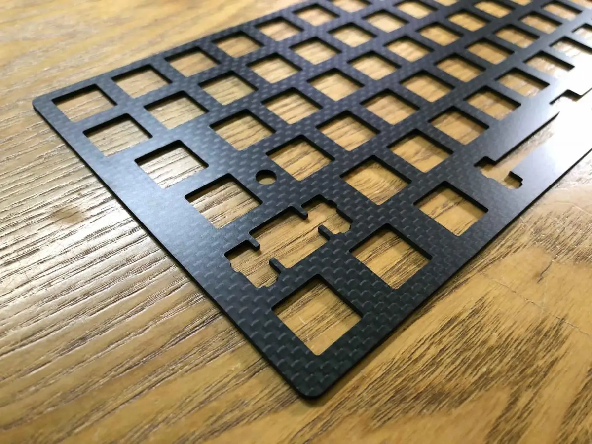 GK64 GD64 Mechanical Keyboard 64 Keys Plate with Brass FR4 PC POM 60% size for plate-mounted stabilizer