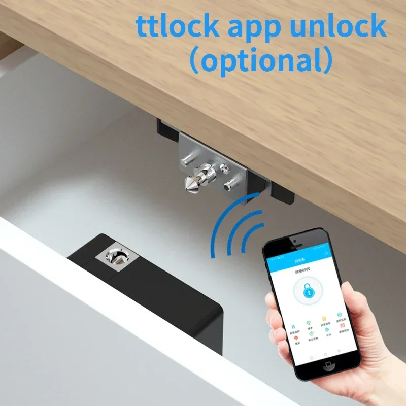 Smart Sauna Cupboard Furniture Drawer Locks Electronic Lock Hole-free Invisible Wood Door Lock  IC Card TTlock App NFC Unlock