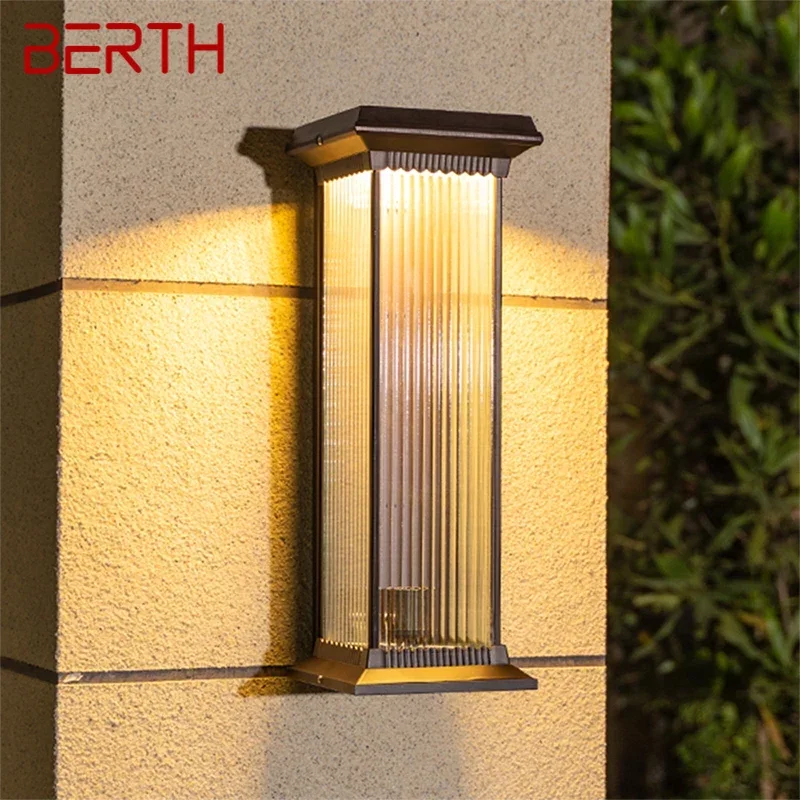 

BERTH Contemporary Solar Outdoor Wall Lamps Simplicity Waterproof Creative Balcony Hallway Courtyard Villa Gate Hotel