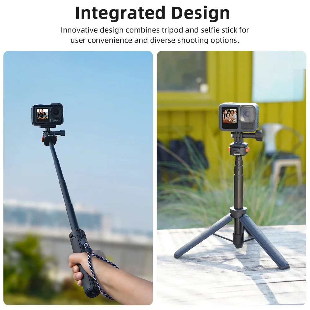 Flymile 53 cm ausziehbarer Selfie-Stick, flexibel, tragbar, für Gopro 13 12 11/ DJI Action 5 Pro/Insta360 X4 Stativschießen Live