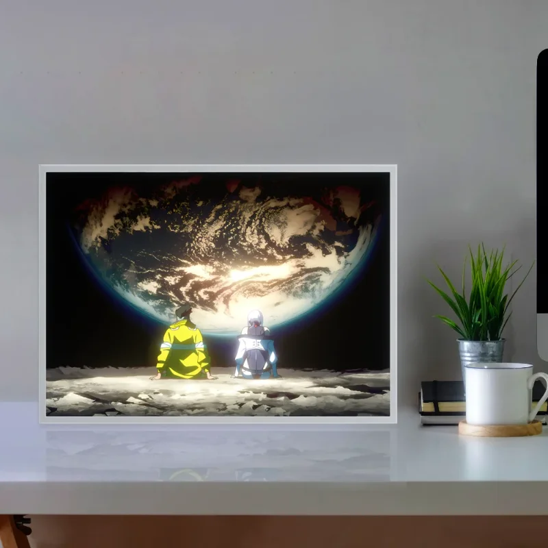 Anime Cyberpunk HD Photo Frame LED Night Light with USB Plug  Bedroom Decor Novelty Mood Lighting Gift