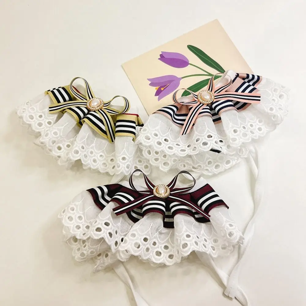 Pet Accessories Bowtie Necklace Cat Lace Collar Adjustable Jewelled Dog Bib Neckerchief Elegant Pet Necktie For Dog/Cat