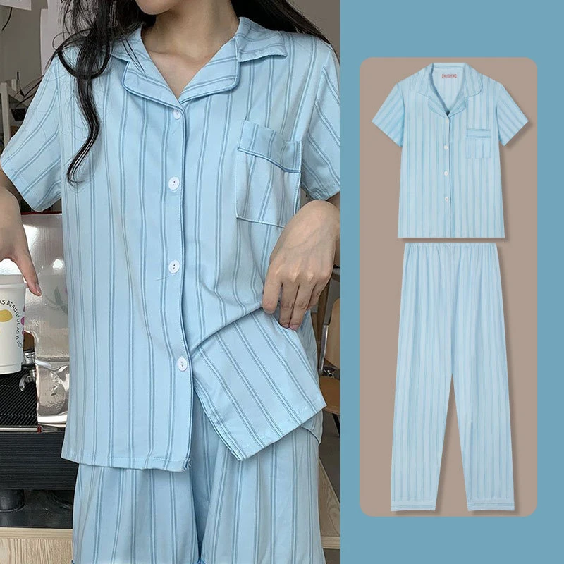 

Summer New Style Ladies Pajamas Cute Cartoon Cardigan Short-sleeved Shorts Home Clothes Suit