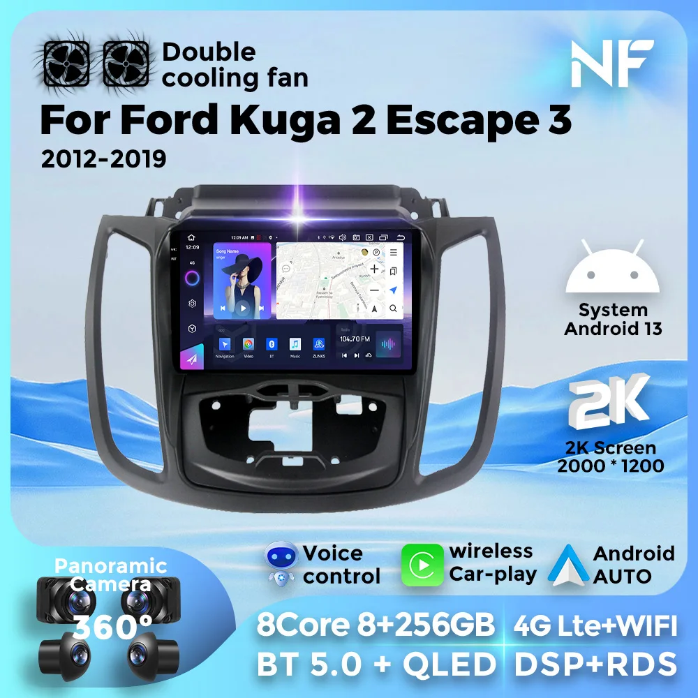 

For Ford Kuga 2 Escape 3 2012-2019 4GLte＋WIFI Car Radio Multimedia Video Player Android 13 GPS Navigation Carplay Autoradio