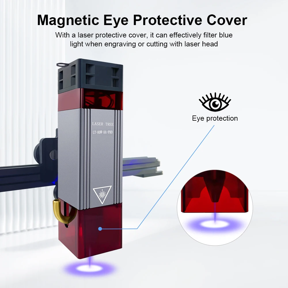 LASER TREE 10W Optical Power Laser Module with Air Assist Metal Nozzle TTL Laser Head for CNC Engraving Cutting Machine DIY Tool