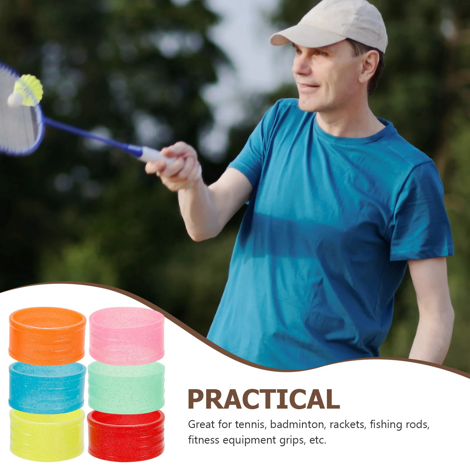 قبضة المضرب الاحترافية، مقابض مضادة للانزلاق لحلقات التنس الخارجية، مقبض مريح، سيليكون ماص مانع للانزلاق #3