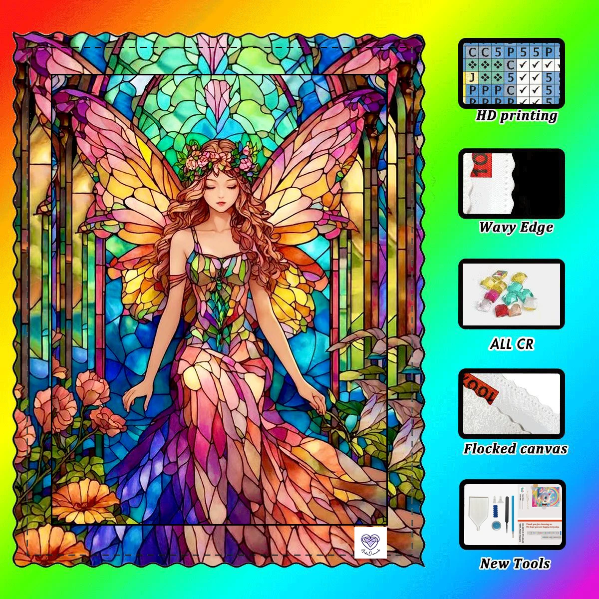 

【Andre Diamond Art】 Butterfly spirit Resin FULL CR are dazzlingly intertwined With flocking cloth as the base, it has extrao