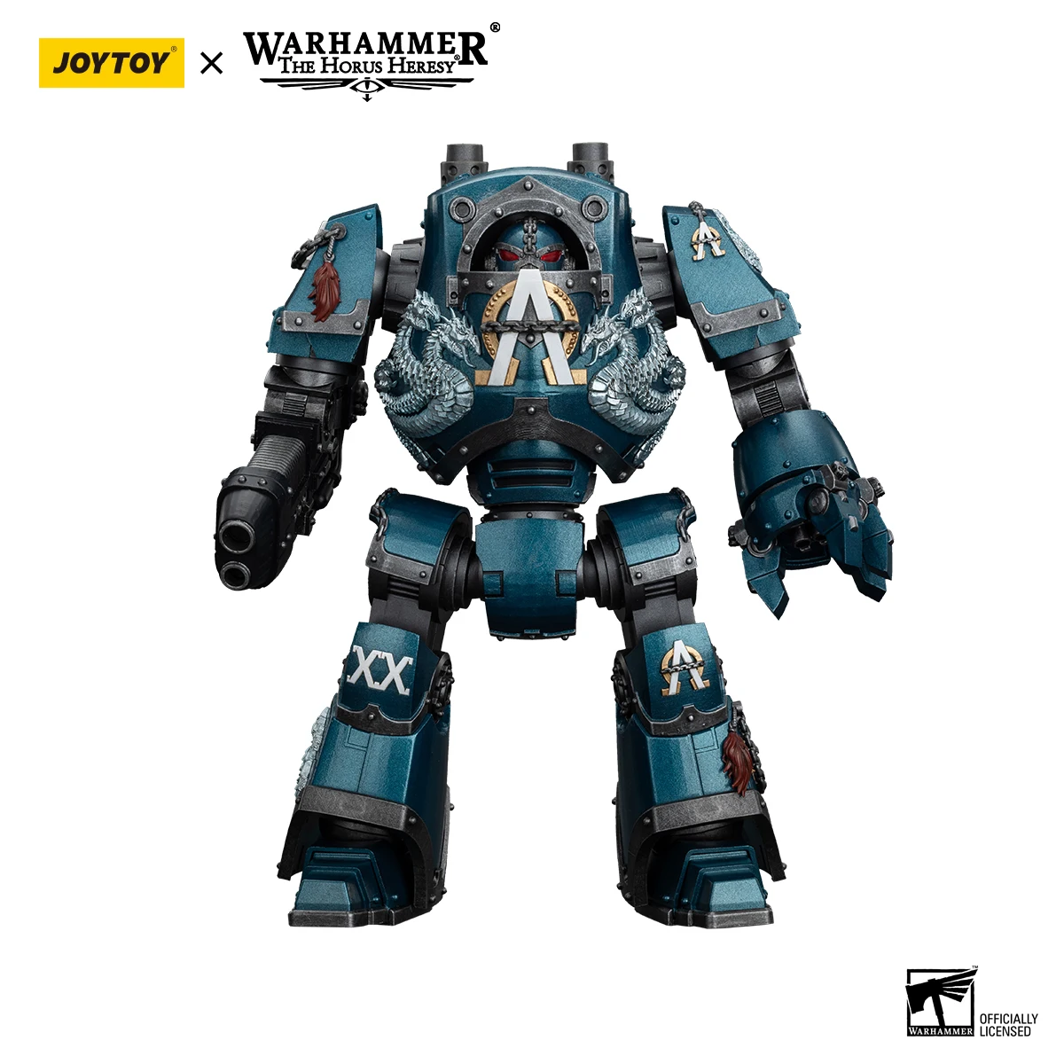 JOYTOY Warhammer 30K 1/18 Figuras de ação Alpha Legion Contemptor Dreadnought com Gravis Plasma Cannon Anime Modelo Militar