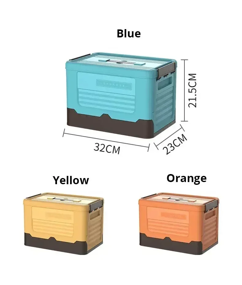 

Foldable Large Capacity Plastic Storage Box Multipurpose Container for Clothes Toys Shoes Snacks Home and Car Organizing Use