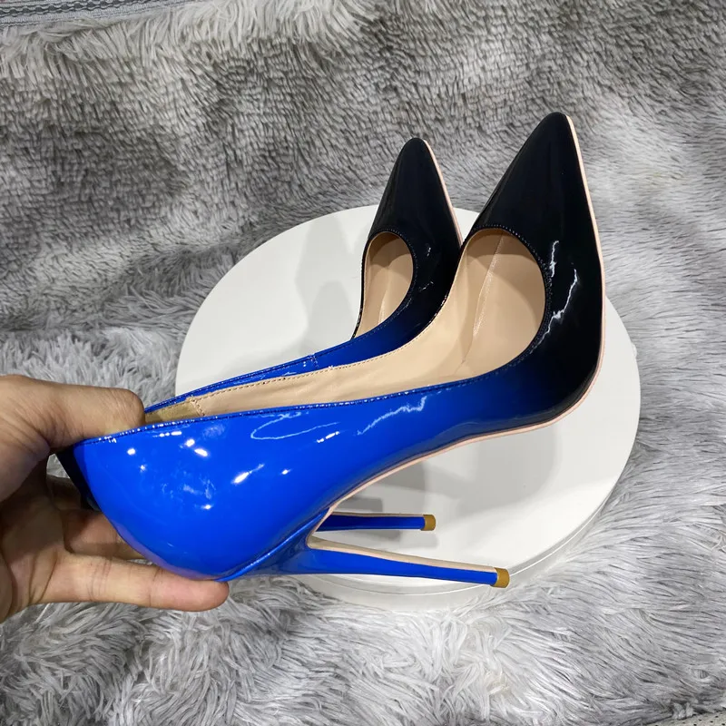 Tikicup Gradient Colors Collection Women Pointy Toe High Heel Party Shoes Fashion Designer Comfortable Slip On Stiletto Pumps