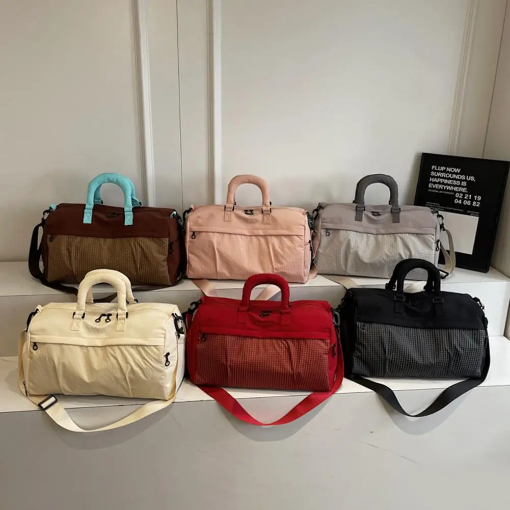 Women Gym Bag Nylon Duffle with Wet Pocket Shoe Compartment Travel Weekender Tote Fitness Dance