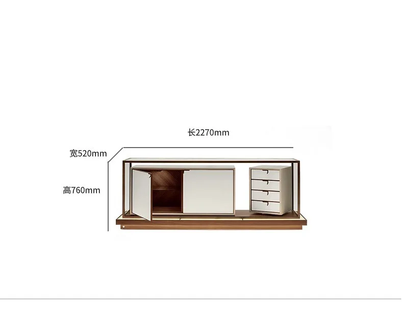 Armário combinado de nogueira