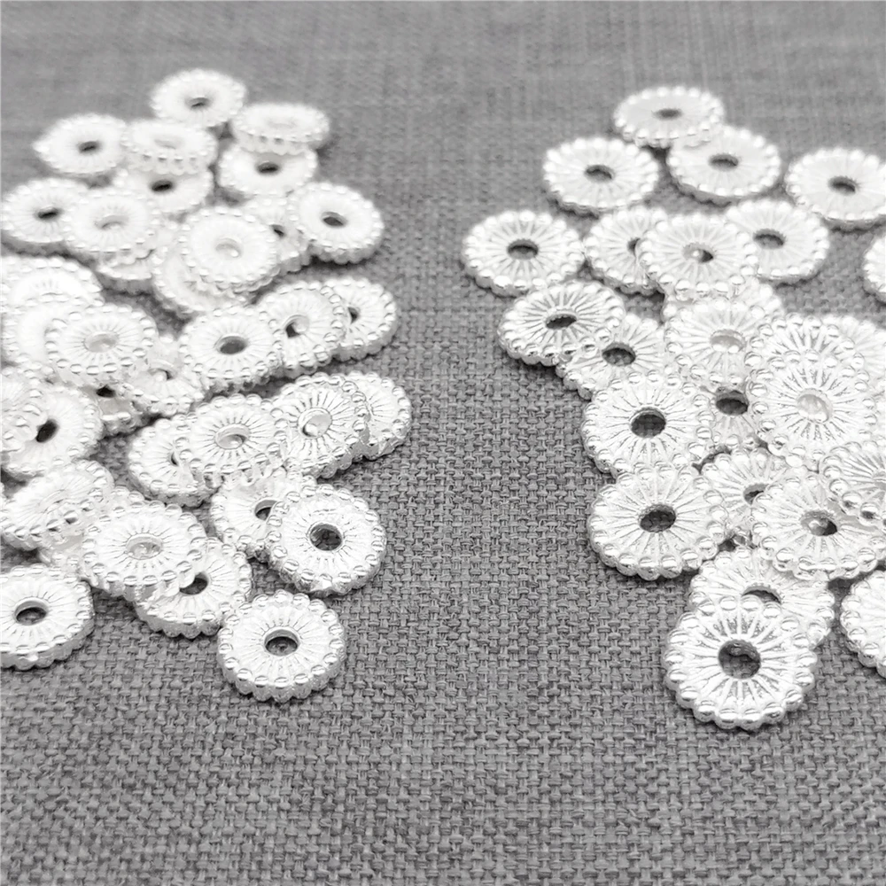 8 Pieces of 925 Sterling Silver Flat Disc Gear Spacer Beads for Bracelet Necklace 7mm 8mm