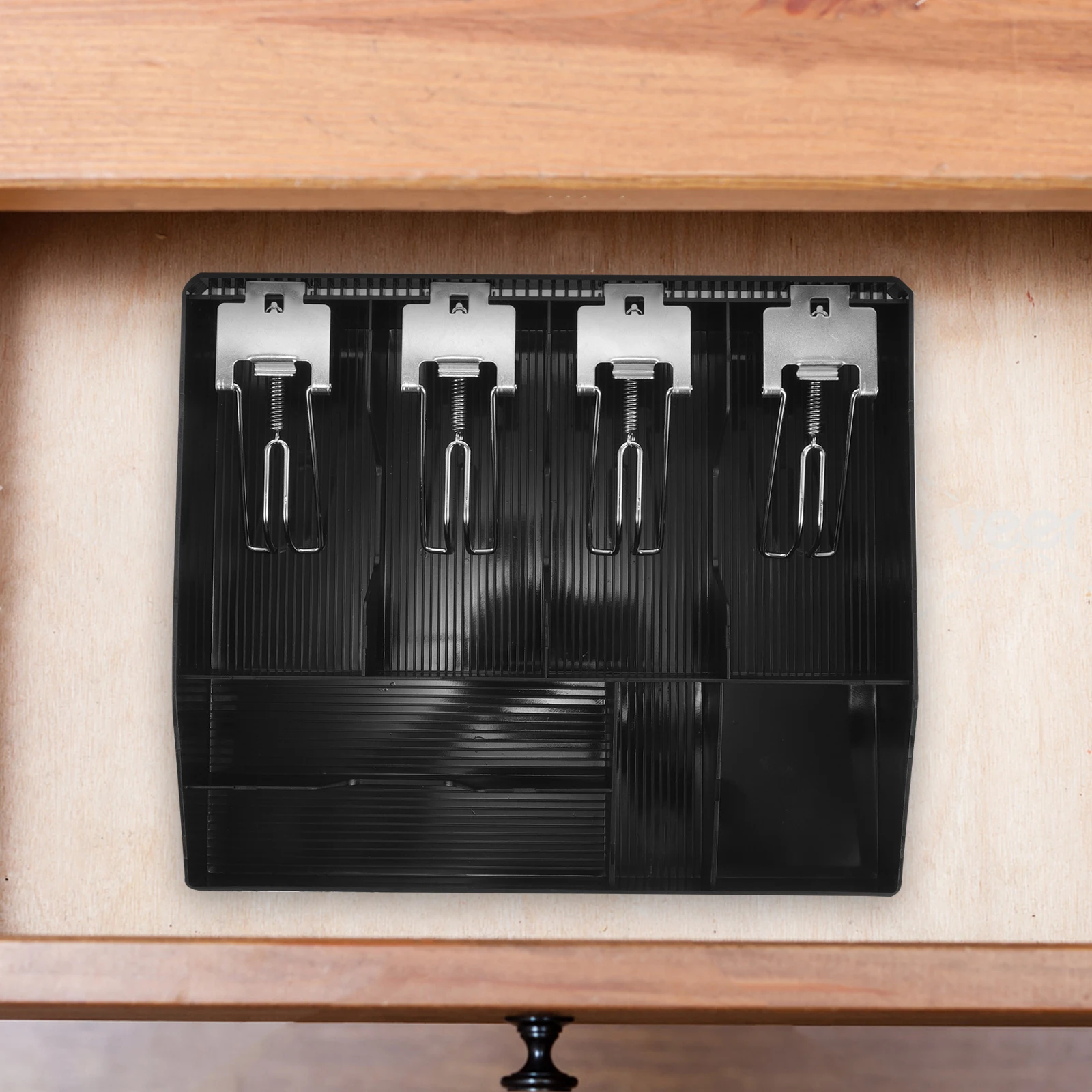 

8-Grid Money Holder Drawer Money Tray Currency Cash Register Drawer For Small Businesses Tray Bills Coins Organizer