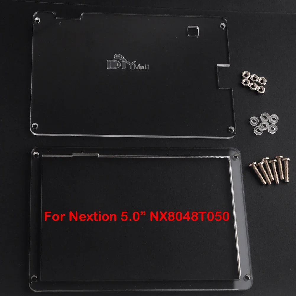 Plástico acrílico 7.0 polegadas transparente caso claro para nextion 5.0 nx8048t050 nx8048t070 hmi touch display versão básica