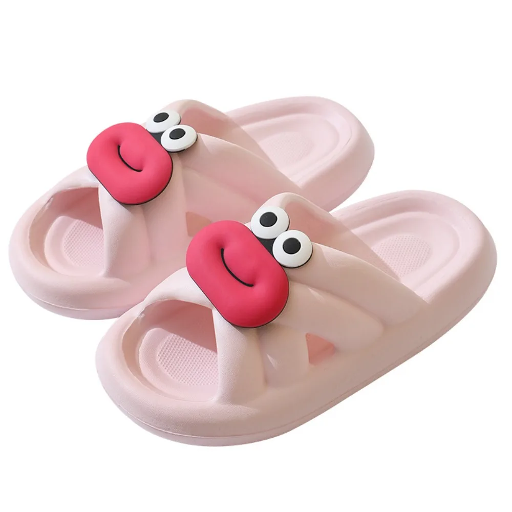 Proste, miękkie kapcie na platformie, zabawne antypoślizgowe kapcie z ustami, damskie buty, codzienne klapki, sandały do łazienki.